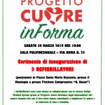 Locandina: inaugurazione defibrillatori Cuore inForma