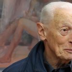 Alberto Longatti nello studio di Mario Bogani – fotografia © Giancarlo Nicoli