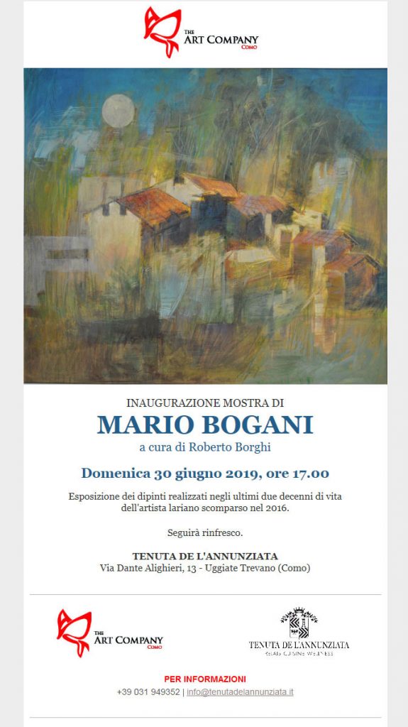 Locandina - Inaugurazione mostra dedicata a Mario Bogani