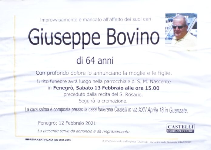 2021_02_12_Giuseppe_Bovino_20210212_095708 Giuseppe Bovino ci ha lasciati.