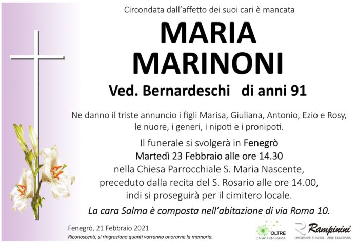 IMG-20210221-WA0000 Maria Marinoni ci ha lasciati.