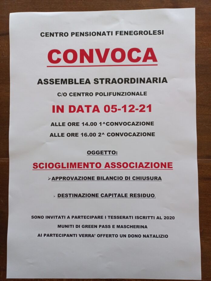 20211130_103300_Pensionati Locandina. Il Centro Pensionati Fenegrolesi si scioglie.