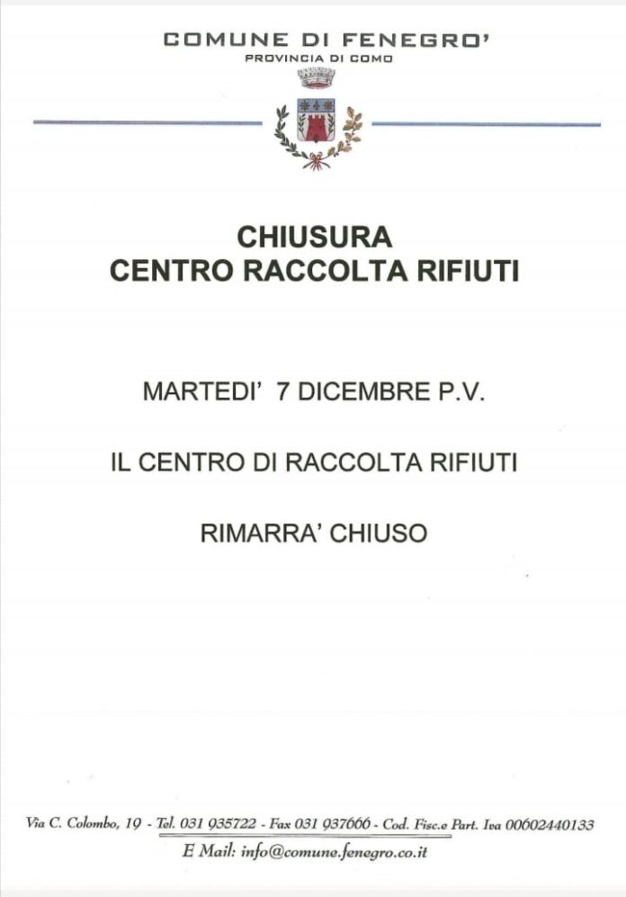 IMG-20211201-WA0003_avviso_chiusura_centro_raccolta_rifiuti Locandina, avviso di chiusura del centro raccolta rifiuti