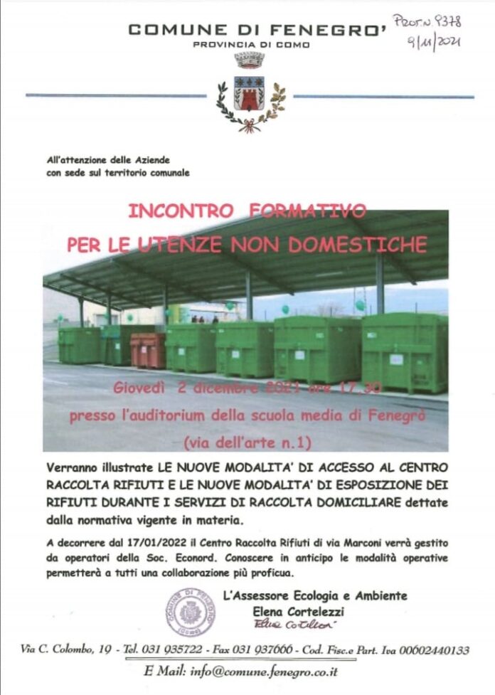 IMG-20211201-WA0004_incontro_con_le_aziende Locandina, nuove modalità di accesso al centro raccolta rifiuti - incontro con le aziende