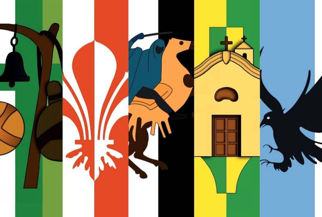 Palio di Fenegrò: le 5 Contrade.