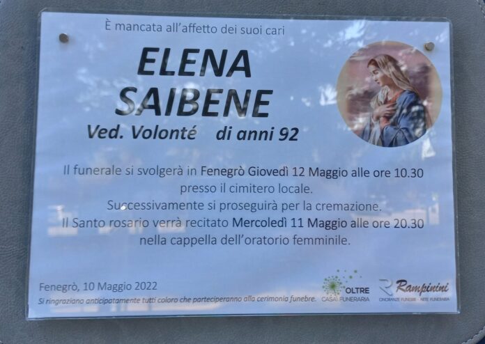 20220511_111308 Elena Saibene ci ha lasciati.