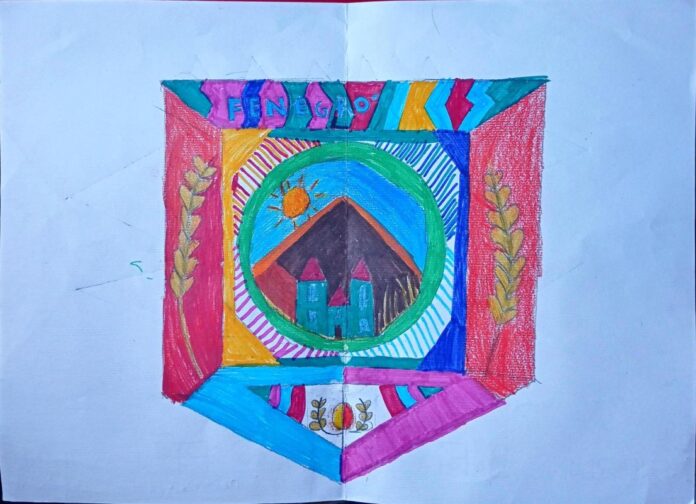 Un disegno di un alunno di quarta, che ha immaginato e rappresentato un simbolo per il nostro paese.