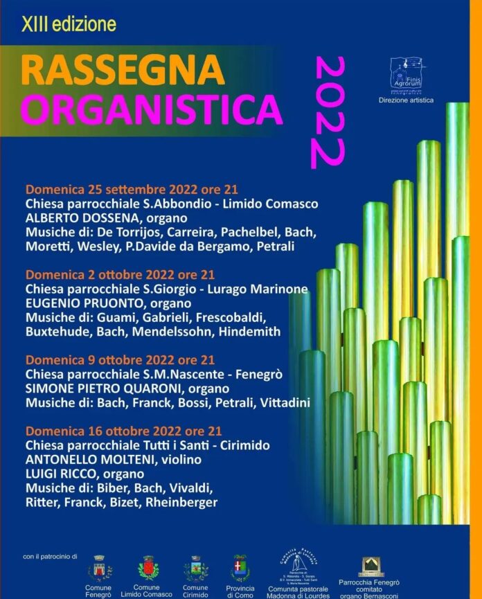 Rassegna organistica 2022. Locandina.