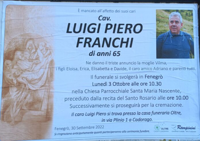 20221001_175812 Luigi Piero Franchi ci ha lasciati.