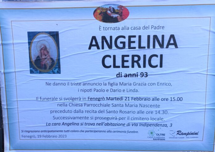20230220_143202 Angelina Clerici ci ha lasciati.