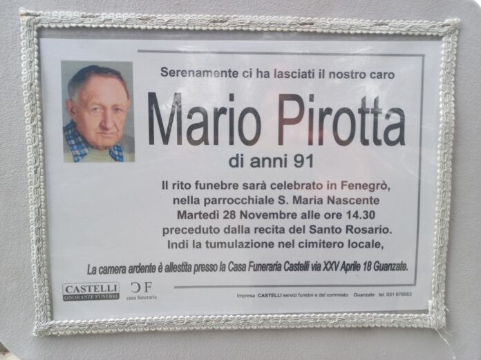 Mario Pirotta ci ha lasciati.