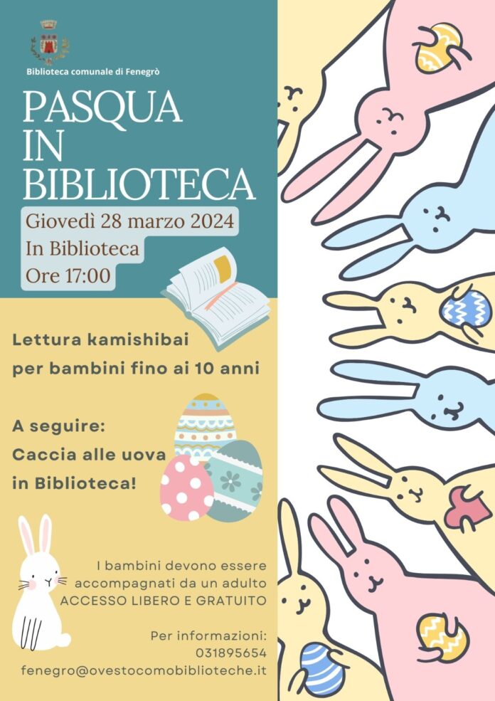 Fenegrò - Pasqua in biblioteca - locandina.
