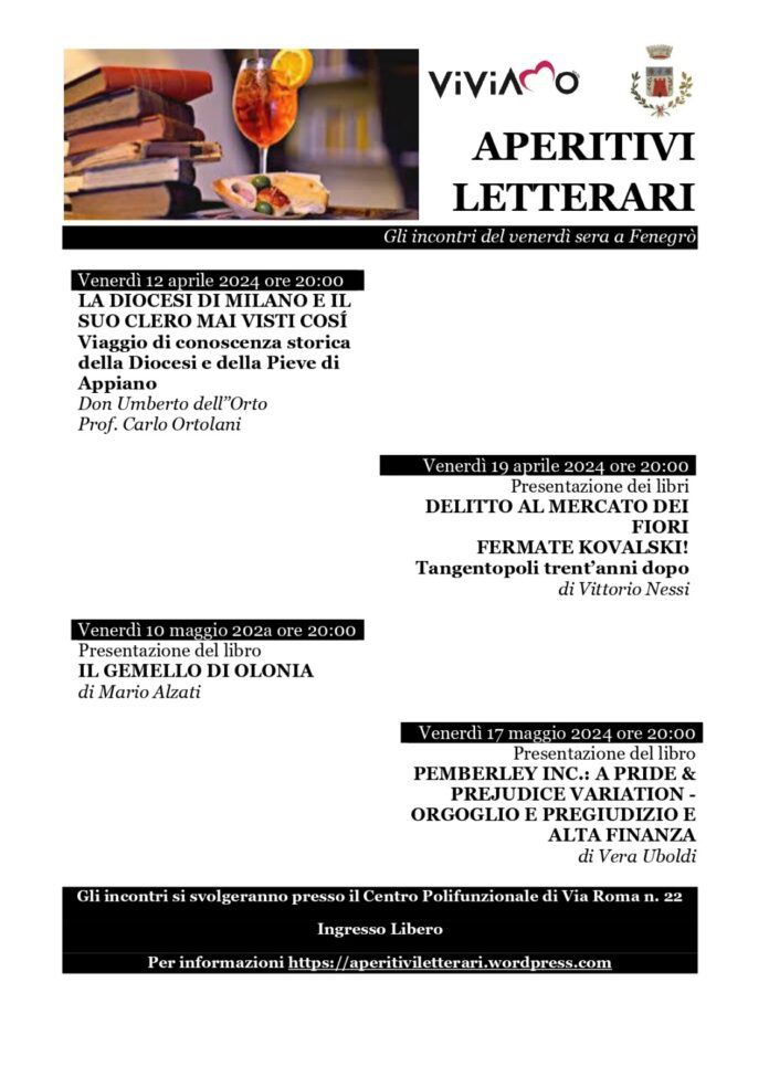 Aperitivi Letterari di Fenegrò, primavera 2024 - locandina