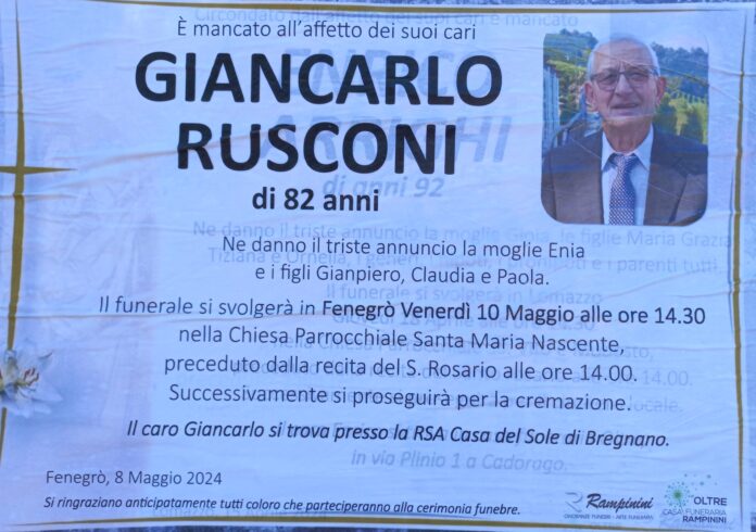 20240509_120809 Giancarlo Rusconi ci ha lasciati.
