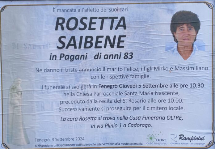 20240904_113711 Rosetta Saibene ci ha lasciati.