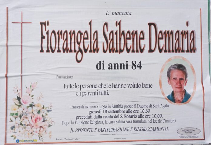 20240918_154518 Fiorangela Saibene Demaria ci ha lasciati.