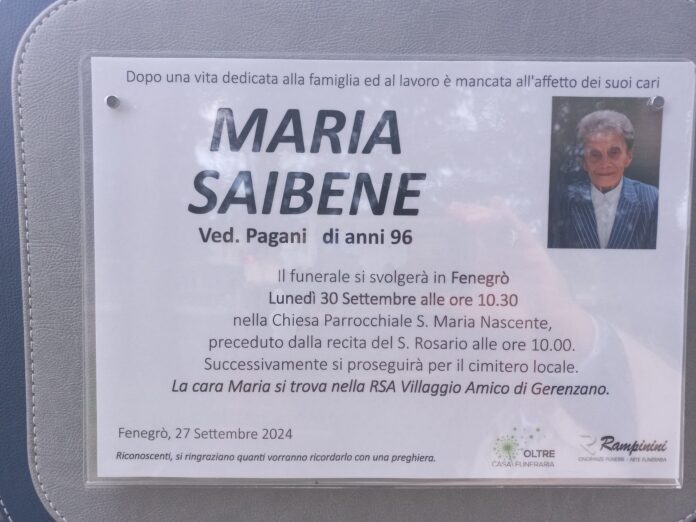 20240930_080045 Maria Saibene ci ha lasciati.