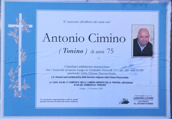 20241115_110157 Antonio Cimino ci ha lasciati.
