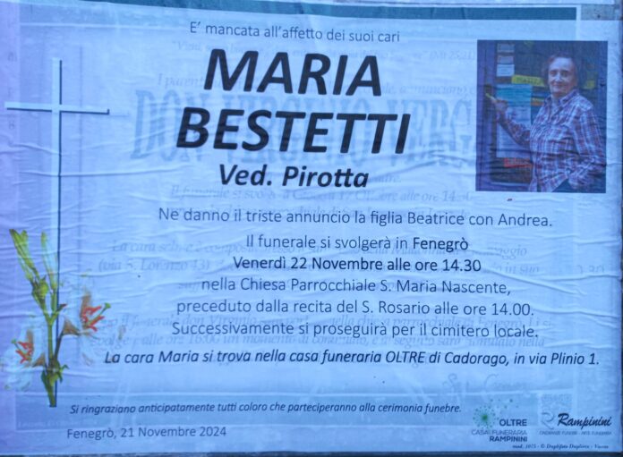 20241122_082151 Maria Bestetti Ved. Pirotta ci ha lasciati.