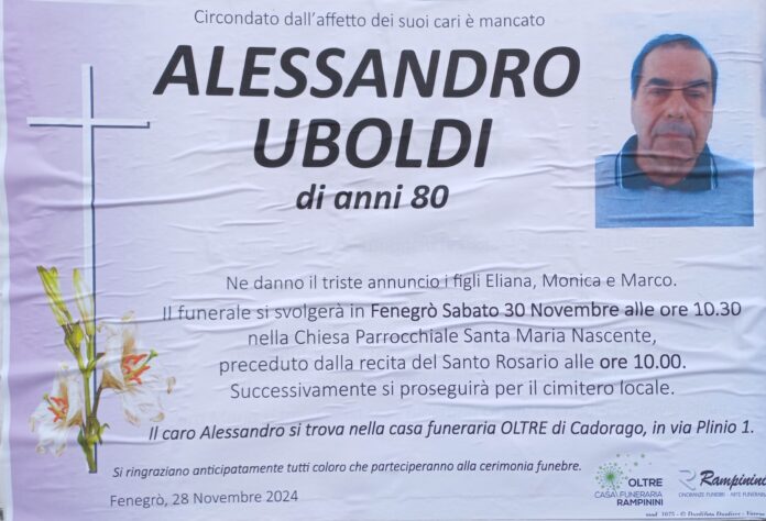 Alessandro Uboldi ci ha lasciati.