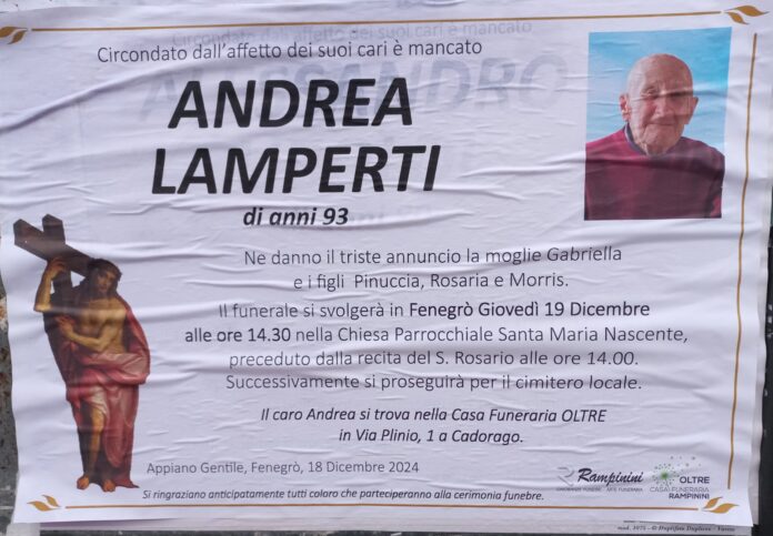 Andrea Lamperti ci ha lasciati.