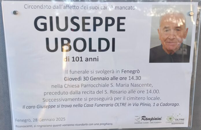 Giuseppe Uboldi ci ha lasciati.