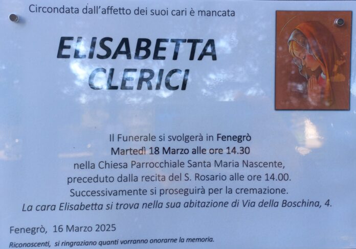 Elisabetta Clerici ci ha lasciati.