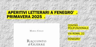 Venerdì 30 maggio 2025, Maria Cielo presenta: “Racconto di Guerre” Maria Cielo, "Racconto di Guerre". Locandina.
