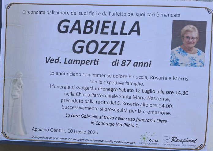 20250711_144824 Gabriella Gozzi ci ha lasciati.